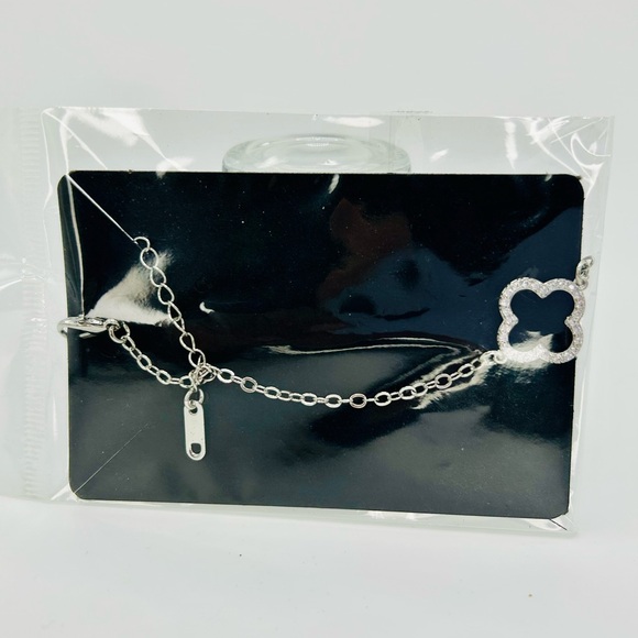 Clovercut CZ Bracelet | Silver Tone - Picture 6 of 7